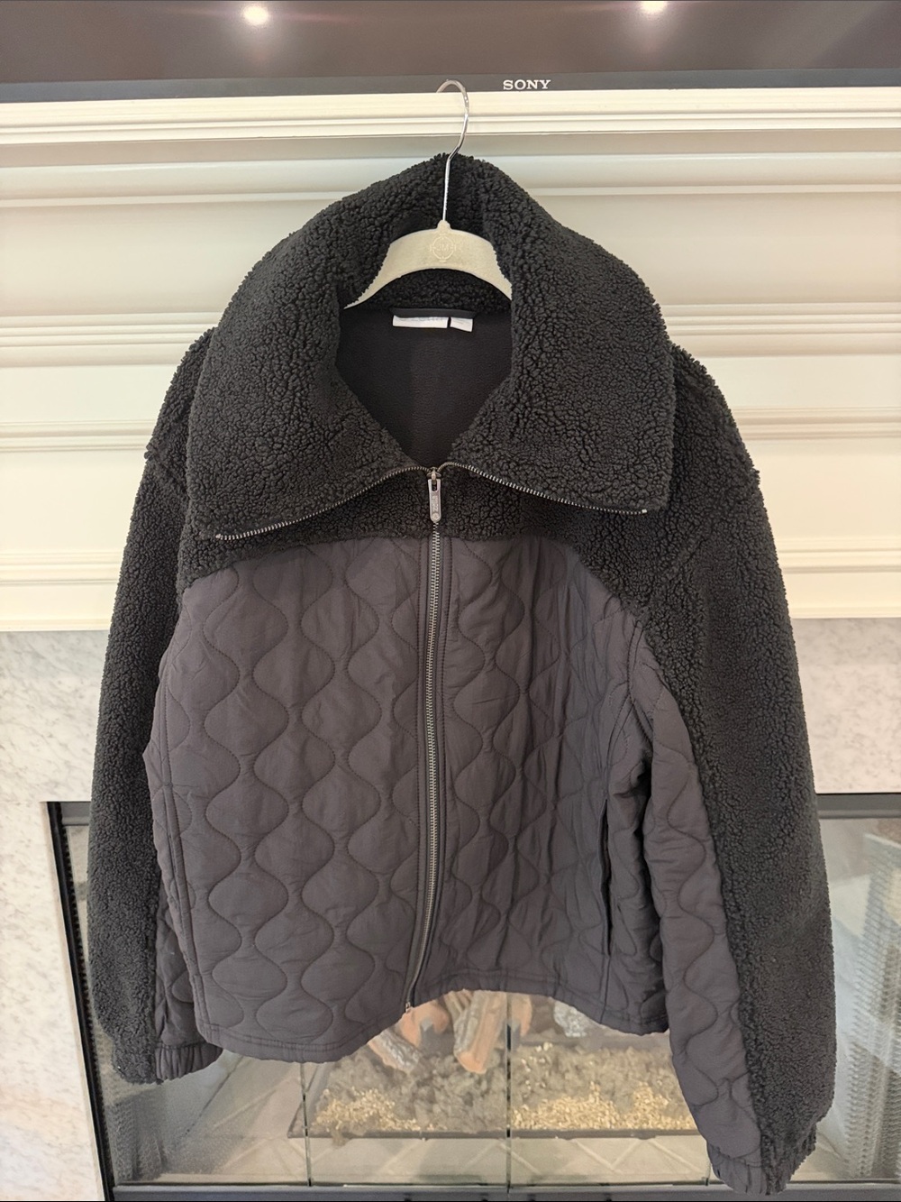 Zella, Women’s Black Quilted & Sherpa Jacket